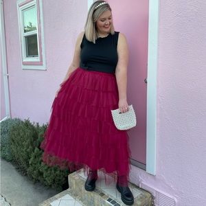 Tiered tulle skirt